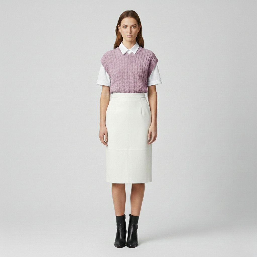 Women's Cable-Knit Sleeveless Sweater Vest