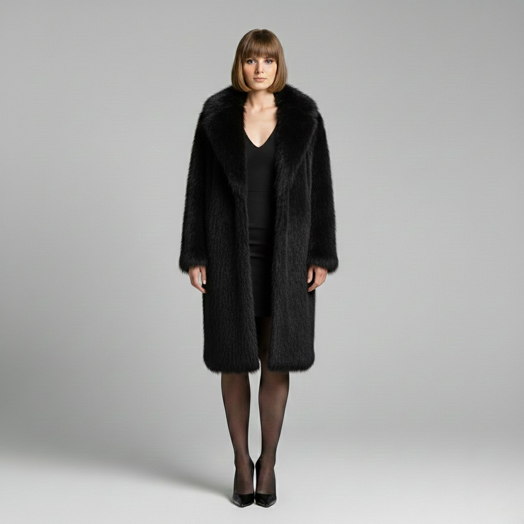 Women's Faux Fur Longline Coat