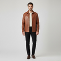 Men's Leather Shirt Jacket