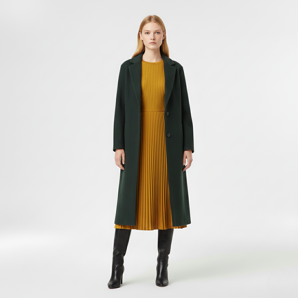 Women's Single-Breasted Long Coat