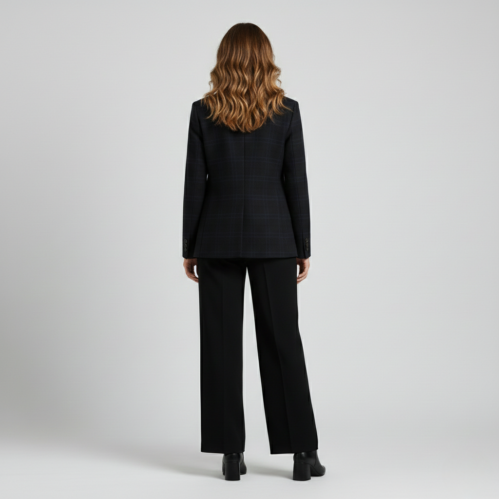 Women's Plaid Tailored Blazer