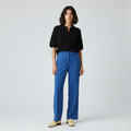 Women's Ribbed Knit Polo Sweater Top