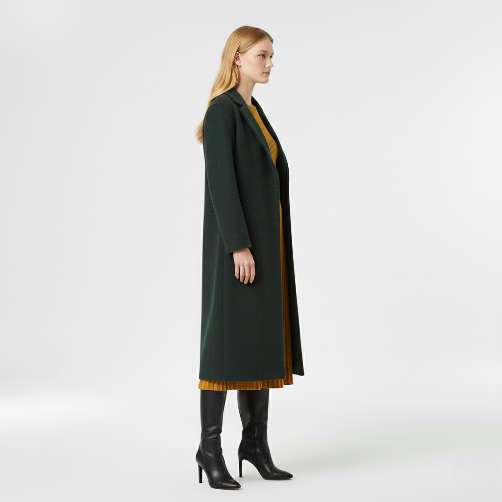 Women's Single-Breasted Long Coat